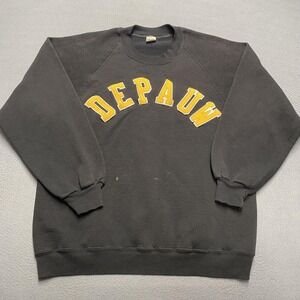 Vintage DePauw University Sweatshirt‎ Mens XL Gray Collegiate Pacific USA 80s